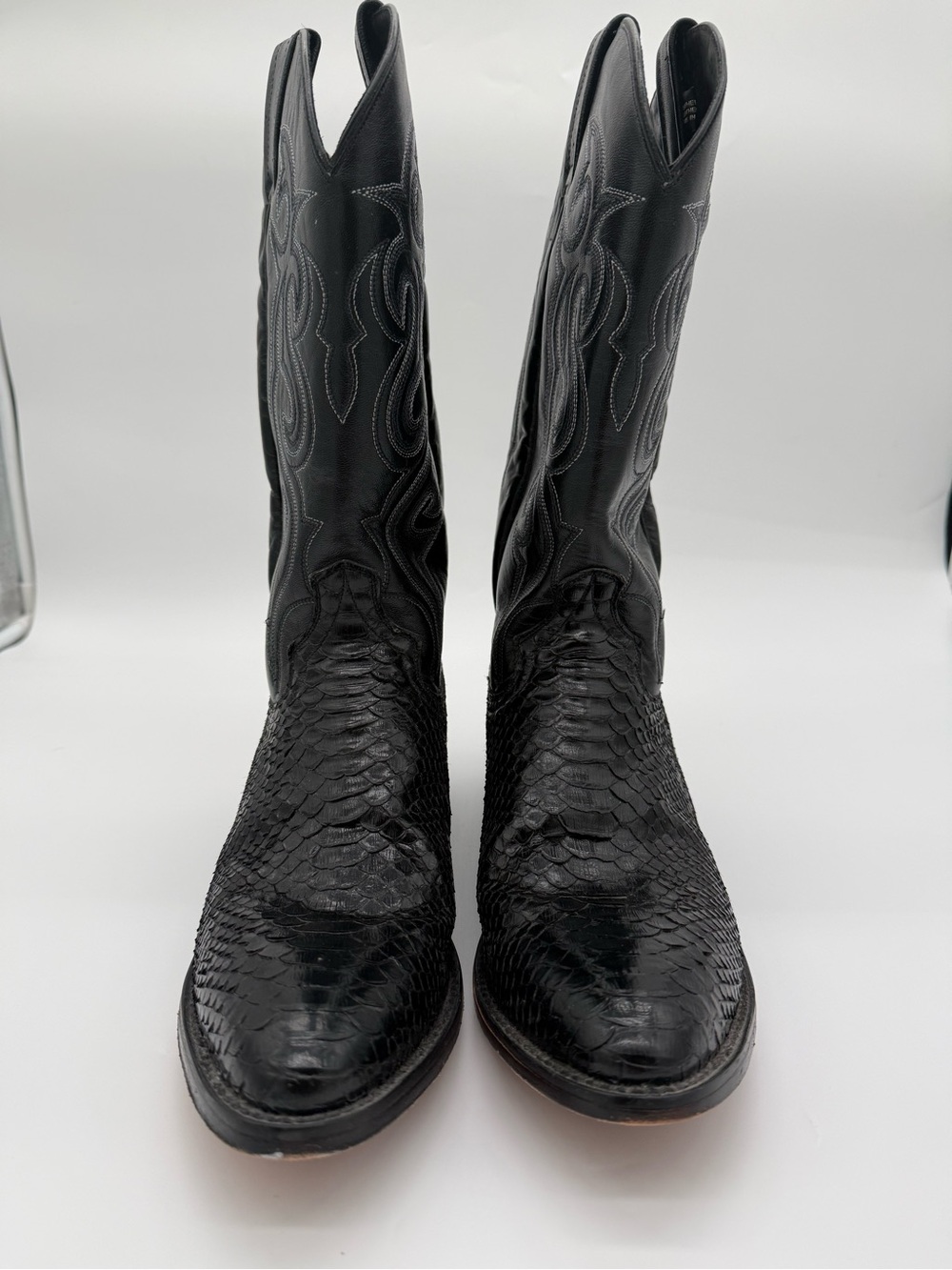 Dan Post Black Exotic Leather Cowboy Boots